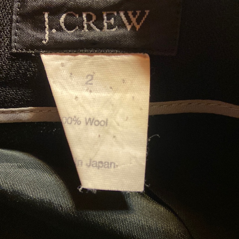 J.Crew black skirt & blazer size 2 wool made in Japan